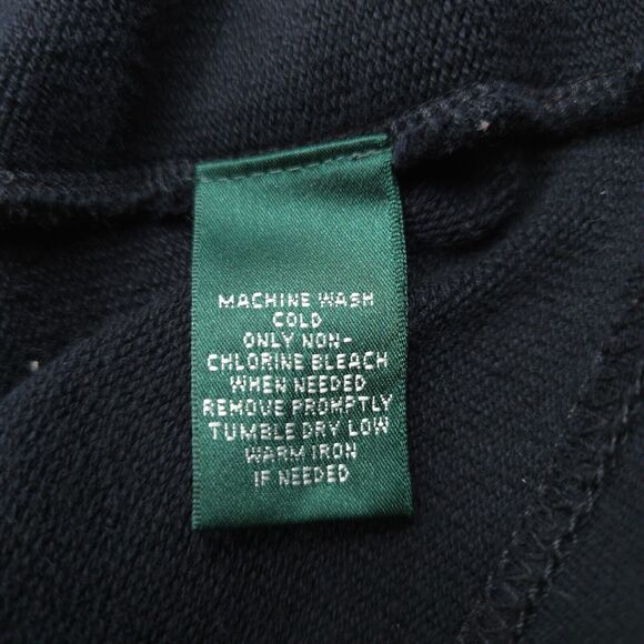 Lauren Ralph Lauren womens black knit shaket jacket Size 2X Field Military brass - Picture 12 of 12